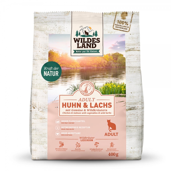 Trockenfutter Wildes Land Huhn und Lachs 400g